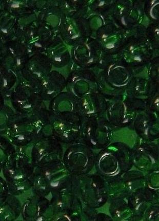 Бисер preciosa для бижутерии 8021 / 50120 размер 8 прозрачный тёмно-зелёный 5 грамм