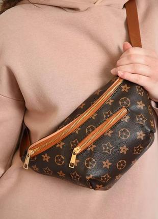 Женская сумка louis vuitton. стильная поясная сумка. брендовая сумка бананка.2 фото