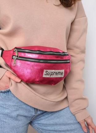 Женская сумка supreme. стильная поясная сумка. брендовая сумка бананка.2 фото