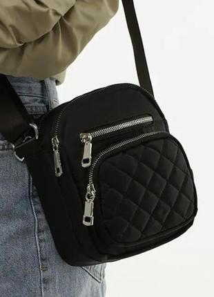 Женская сумка кросс-боди на плечо нейлоновая jingpin черная