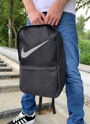 Чоловічий рюкзак молодіжний спортивний щільний для хлопця міський непромокаємий повсякденний чорний nike6 фото