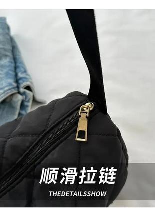 Жіноча сумка fashion чорна стьобана7 фото