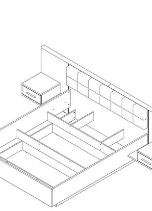 Ліжко + 2 тумбочки bellevue blql161b2 фото