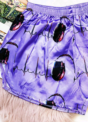 Піжама шовк армані вінішко / фіолетові шорти / s, m, l3 фото