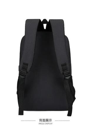 Чоловічий рюкзак щільний міський стильний молодіжний місткий для ноутбука 3в1 jingpin чорний usb порт6 фото