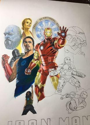 Картина залізна людина/iron man/постер/ручна робота4 фото