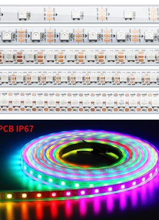 Dc5v ws2812b светодиодная лента  ip30 smart rgb 1м