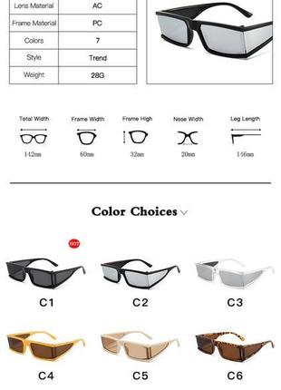 Стильные квадратные солнцезащитные очки вечерние ретро хип-хоп5 фото