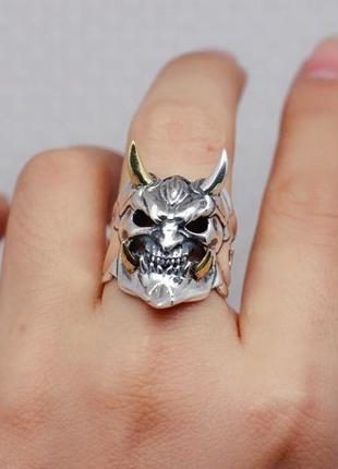 Оригинальній подарок кольцо перстень-маска демона с клыками3 фото