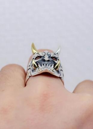 Оригинальній подарок кольцо перстень-маска демона с клыками5 фото