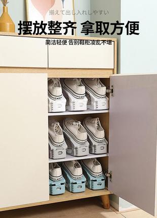 Подвійна  підставка органайзер полиця для зберігання взуття8 фото