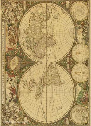 Плакат древняя карта мира 2023 стародавня карта світу2 фото