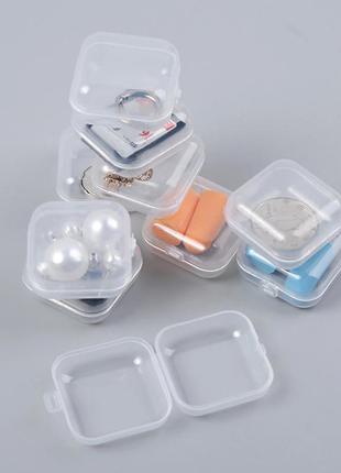 Прозора пластикова міні-коробочка для зберігання бісеру-3шт1 фото