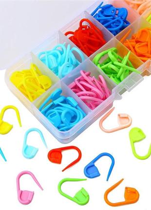 Разноцветные фиксаторы маркеры с замочком для вязания петель-20шт4 фото