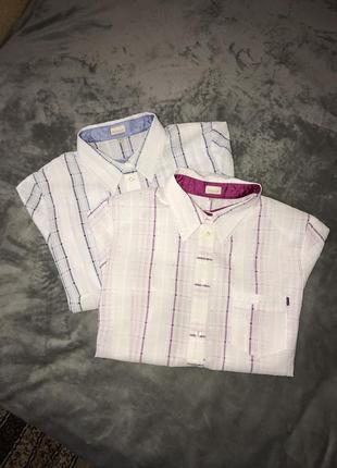 Лот набор 2 рубашки блуза кофта рубашка malva в клетку с розовым и синим разм 44/46