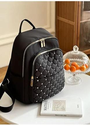 Женский рюкзак нейлоновый стильный черный pierre louis3 фото
