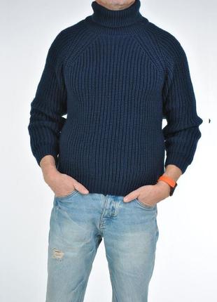 Чоловічий светр berta lucci italia теплий темно-синій l1 фото