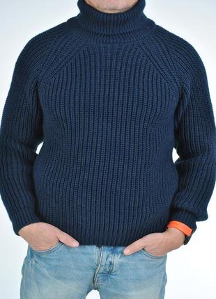 Чоловічий светр berta lucci italia теплий темно-синій l2 фото