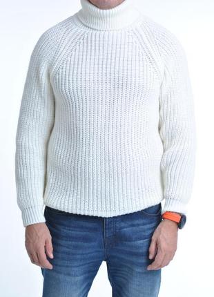 Чоловічий светр великої в'язки berta lucci italia теплий колір мо1 фото