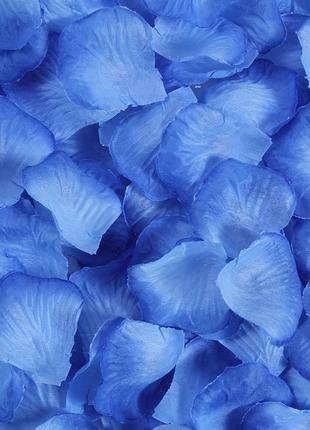 Пелюстки троянд штучні 100 штук 50 на 45 мм синьо-блакитний