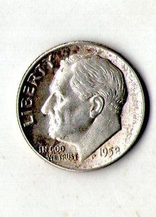 Сша дайм (10 центов) 1958 год серебро silver roosevelt dime №278