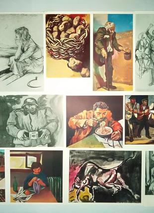 Набори старовинних листівок з репродукцією картин, 1958 - 1975р.6 фото
