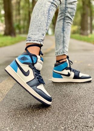 Кросівки nike air jordan 1 retro blue кроссовки