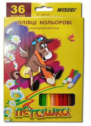 Набір кольорових олівців marco 1010-36cb 36 кольорів1 фото