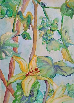 Картина "лілія у винограді", 2019 рік