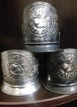 Підстаканники мельхіор яблуко і дві груші,