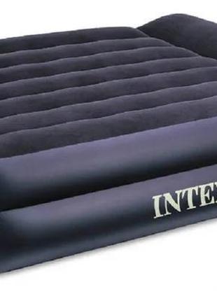 Надувне флоковане ліжко intex, чорне