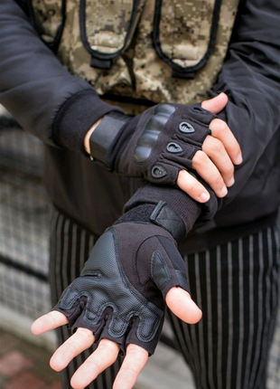 Військові тактичні перчатки without finger black