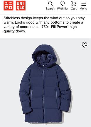 Uniqlo down coat пуховик