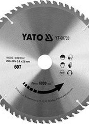 Диск пильный победитовый по дереву 255x30мм 60 зубов yato yt-60733