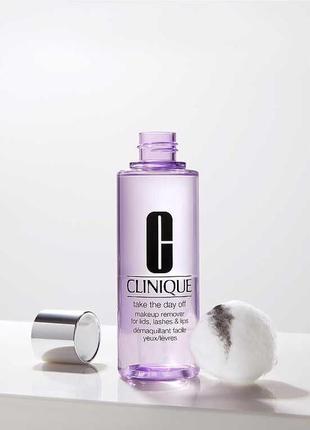 Засіб для зняття макіяжу clinique take the day off makeup remover for lids, lashes &amp; lips (all skin types)2 фото