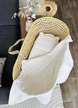 Ніжний мусліновий комплект у коляску