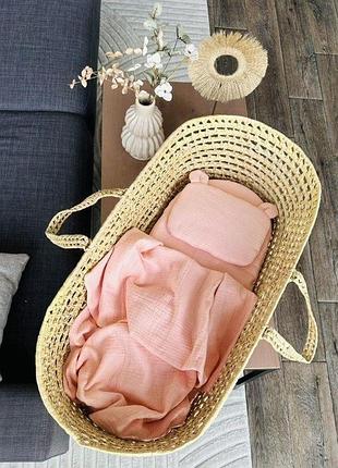 Ніжний мусліновий комплект у коляску