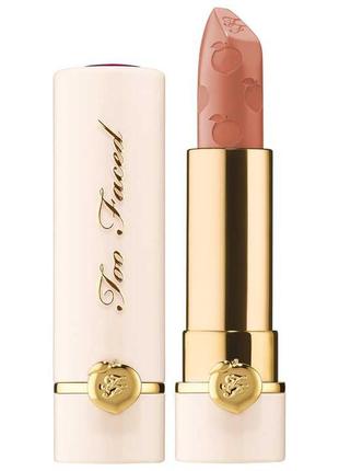 Too faced moisture matte lipstick *sex on the peach mini travel size4 фото