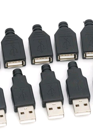 Комплект разборных штекера usb та гнезда usb для удлинителя usb
