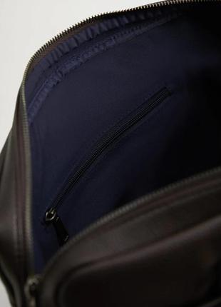Коричневый мягкий мужской портфель5 фото