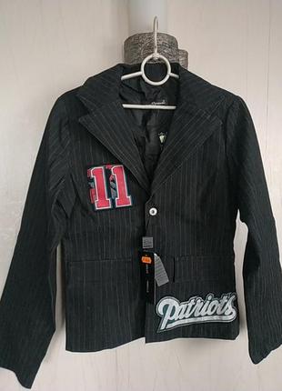 Пиджак джинсовый в полоску