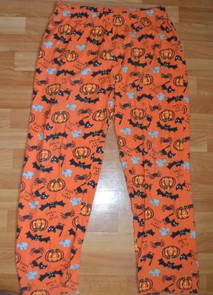 Мужские домашние штаны оранжевые хэллоуин, размер l
