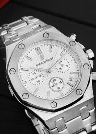 Наручний годинник audemars piguet royal oak chronograph silver-wh