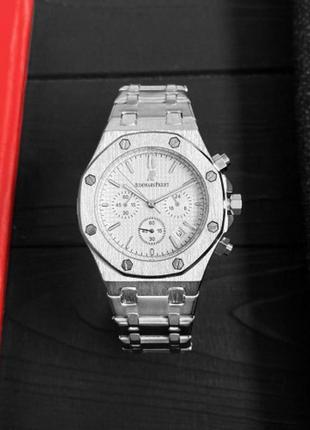 Наручний годинник audemars piguet royal oak chronograph silver-wh2 фото