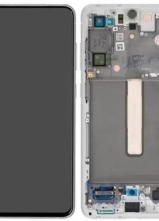 Дисплей samsung g990 galaxy s21 fe із сенсором і рамкою білий оригінал