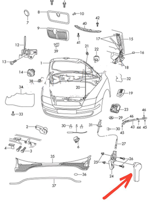 1j182353c ручка відкривання капота моторного відсіку vag volkswag4 фото