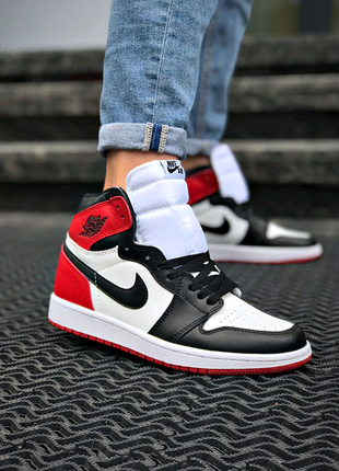 Nike air jordan 1 retro high black/red/white