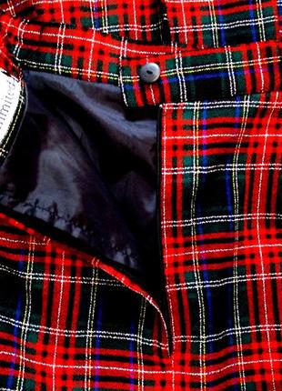 Невероятная длинная  клетчатая юбка в складку с разрезами.шотландский винтаж.5 фото