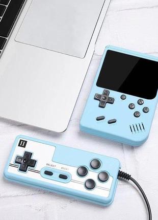 Ігрова портативна приставка retro fc 500 в 1 blue з джойстіком.
