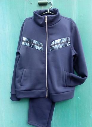 58 розмір теплий синій спортивний костюм жіночий